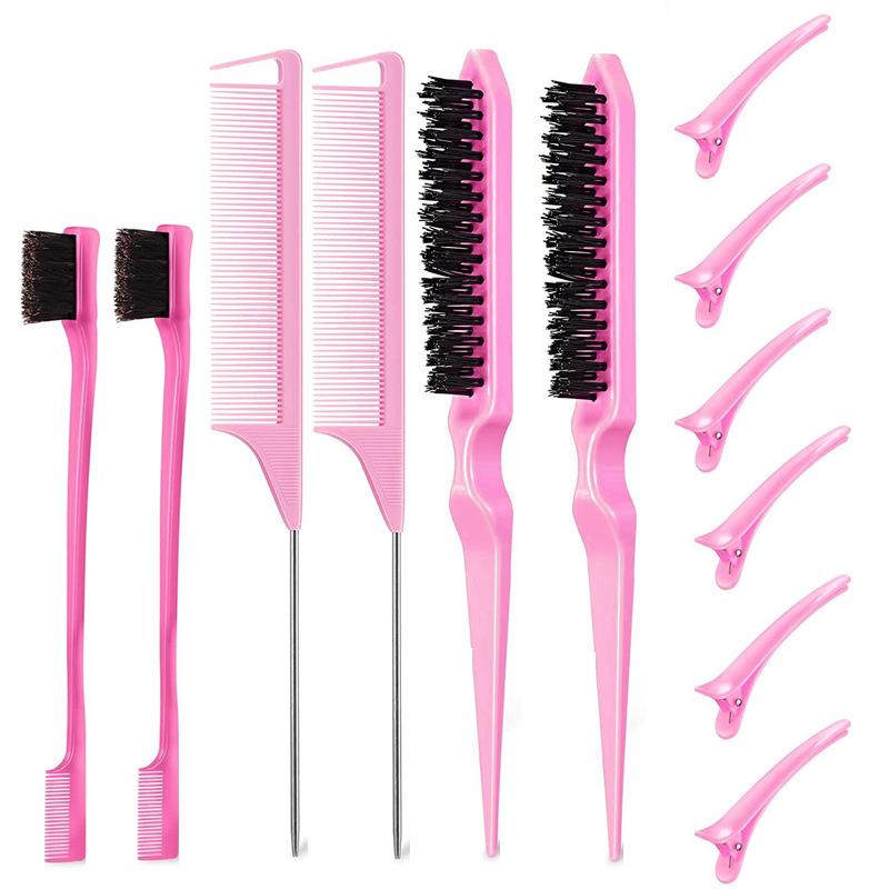 3/12Pcs Double Sided Hair Edge Brush Set Hair Styling Comb Control Brush Accessories Hairline Brush Comb Styling Partition Comb