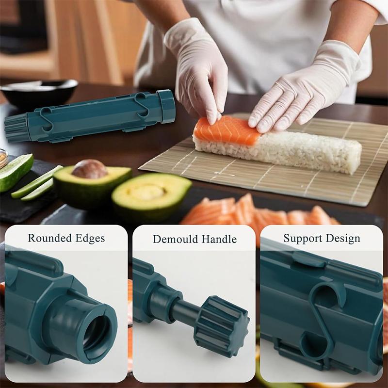 Sushi Making Kit,Food Grade Plastic Sushi Roller Mold for Rice Vegetable Meat,Home DIY Sushi Making Molds for Kitchen Utensils