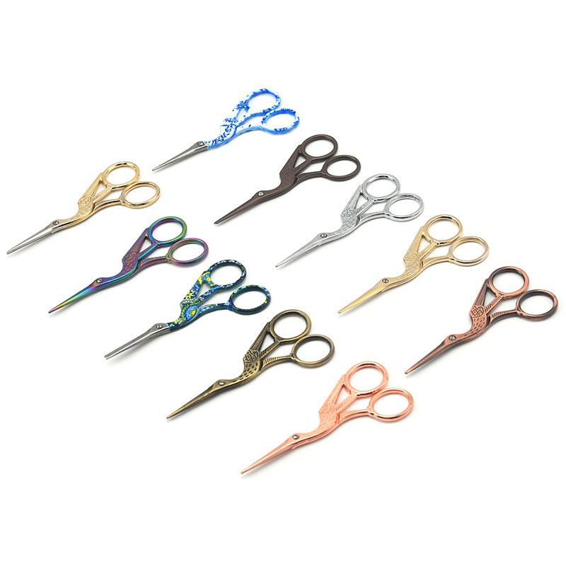 Peacock Stork Vintage Sewing Needlework Color Scissors Tailor Embroidery Scissor Crafts DIY Tailoring Fabric Cloth