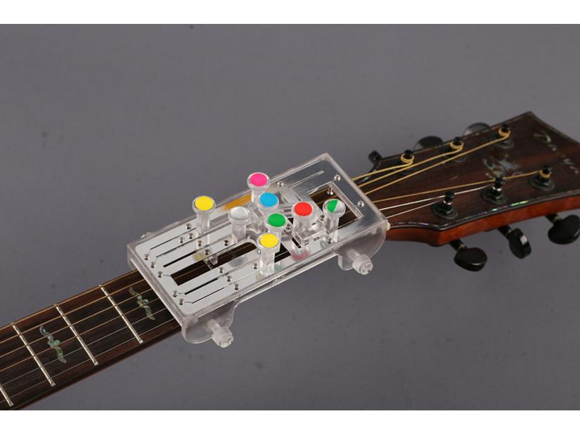 One-Key Guitar Chord Practice Device for Finger Strengthening On Wooden Folk Guitar