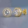 Geometric Ear Studs Gold Silver Zircon Earrings Elegant Ear Post Stud  Women Girls