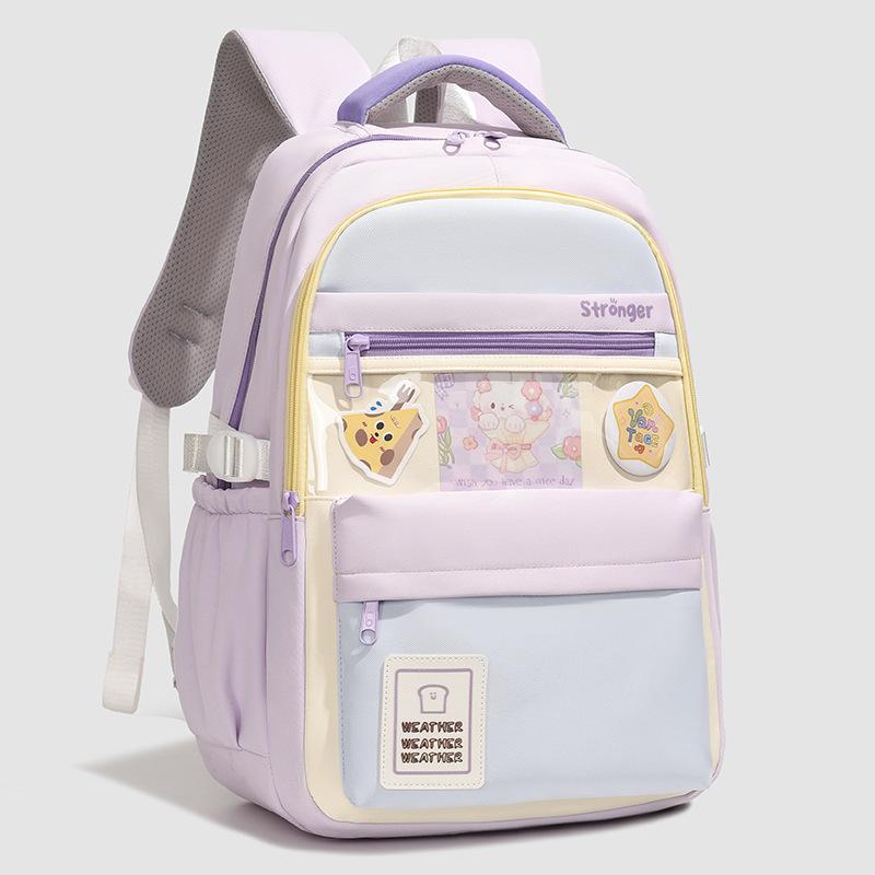 Ins Cute Backpack Large Capacity Campus Junior High School High School Students Contrasting Colors High Value Schoolbag Primary School Schoolbag