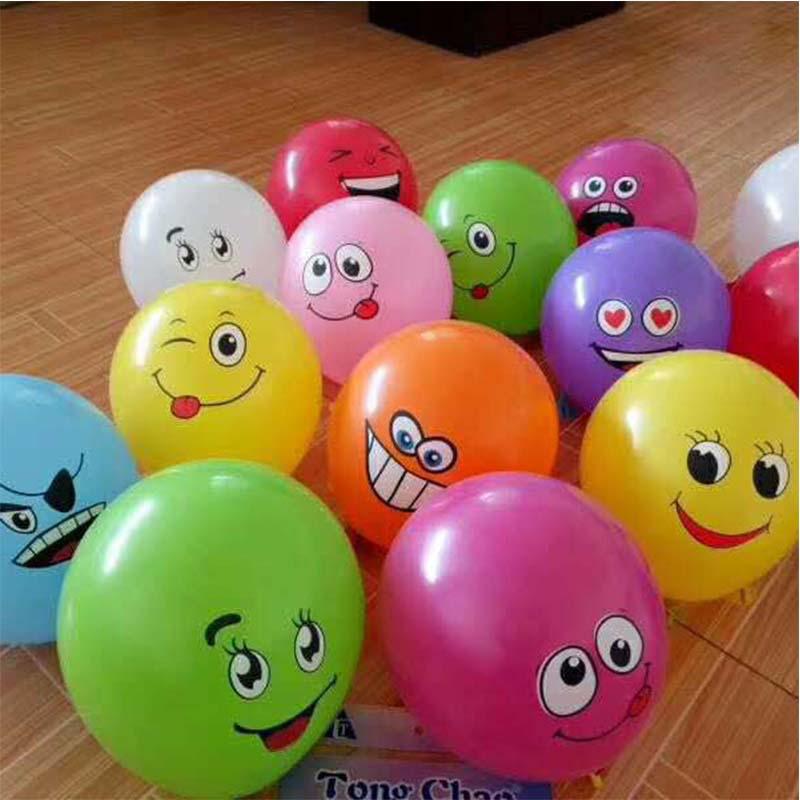 12" Yellow Cartoon Festival Smiley Face Balloon - Thickened Round Decoration & Toy with Scan Code for Ground Promotion