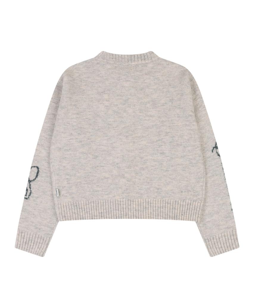 ORDINARY HOLIDAY Lettering Jacquard Pullover [Beige]