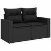 VidaXL Salon de jardin 6 pcs avec coussins noir résine tressée 3267255