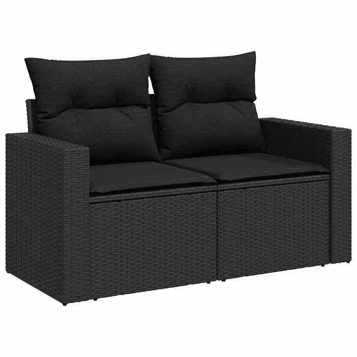 VidaXL Salon de jardin 6 pcs avec coussins noir résine tressée 3267255