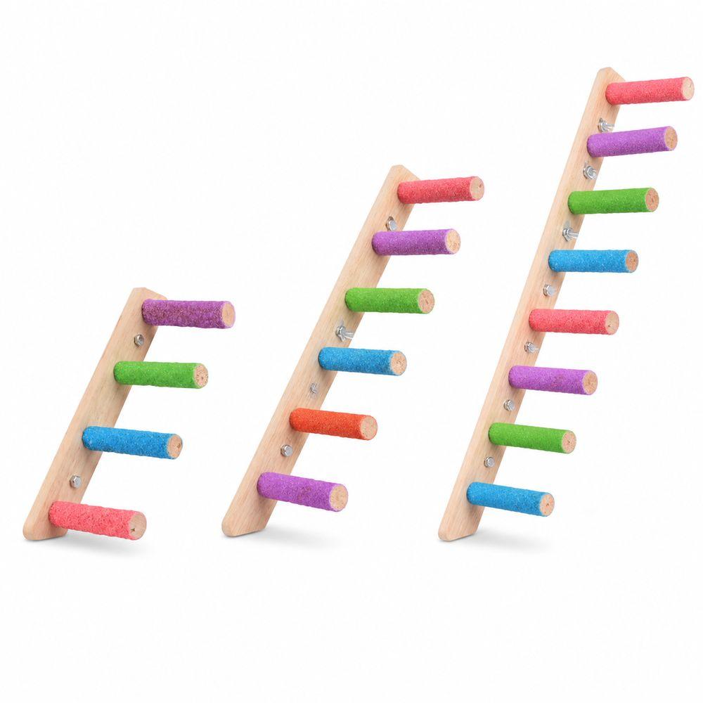 Wood Parrot Ladder Colorful Perches Bird Climbing Toy New Bird Bridge Parrot Toys