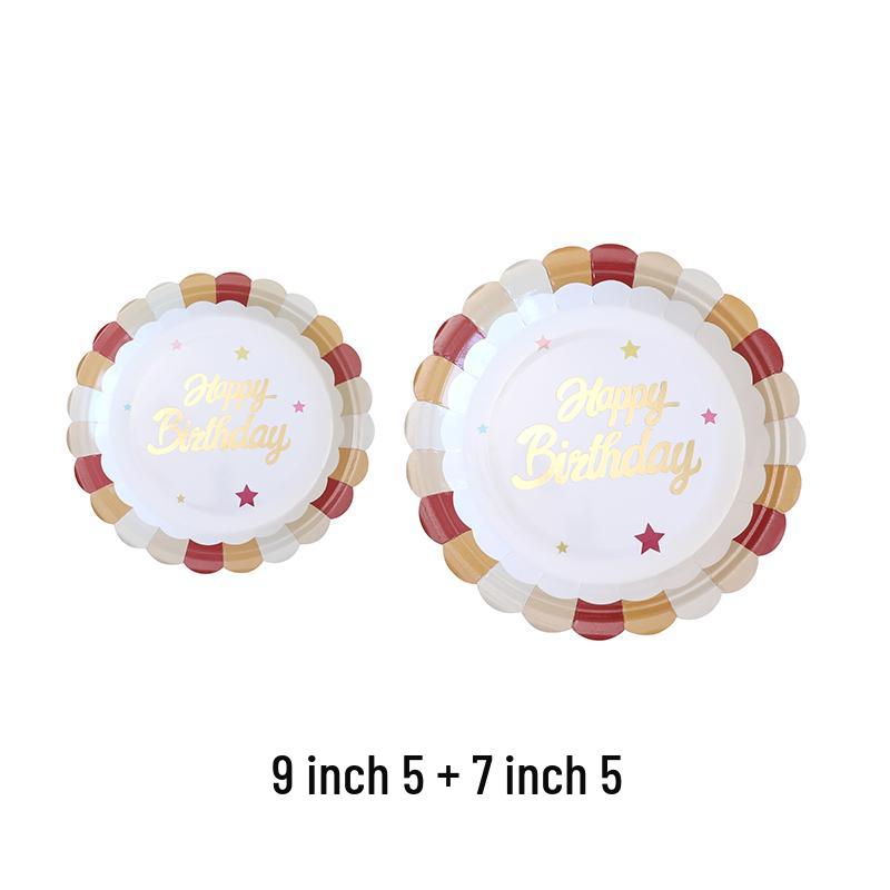 Kids' Party Disposable Tableware: Birthday Tablecloth, Cake Plates, and Dessert Table Decor