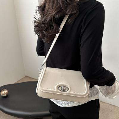 Simple Design New Trendy Lady Retro Texture Baguette Single Shoulder Crossbody Armpit Bag