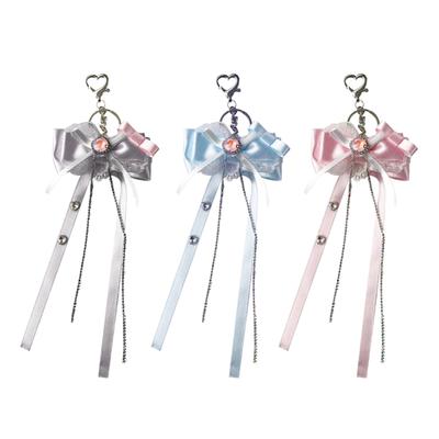 Cute Lace Ribbon Pendant Butterfly Phone Charm Lovely Girls Handbag Hanging Ornament for Keychain or Bag Decoration