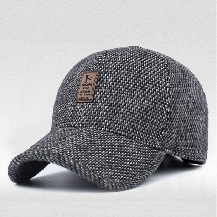 Chapeau Canard en Laine avec Protection Auditive pour Pères d'Âge Moyen et Âgés - Parfait pour l'Automne et l'Hiver