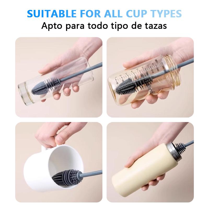 Silicone Milk Bottle Brush Cup Cleaner Glass Cleaner Kitchen Long Handled Beverage Bottle Glass Cup Cleaning Brush