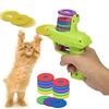 Cat Dog Toy with Colorful Flying Discs Set, Pet Toy Gun Launcher Interactive Toys for Kitten Indoor & Outdoor Training Chasing