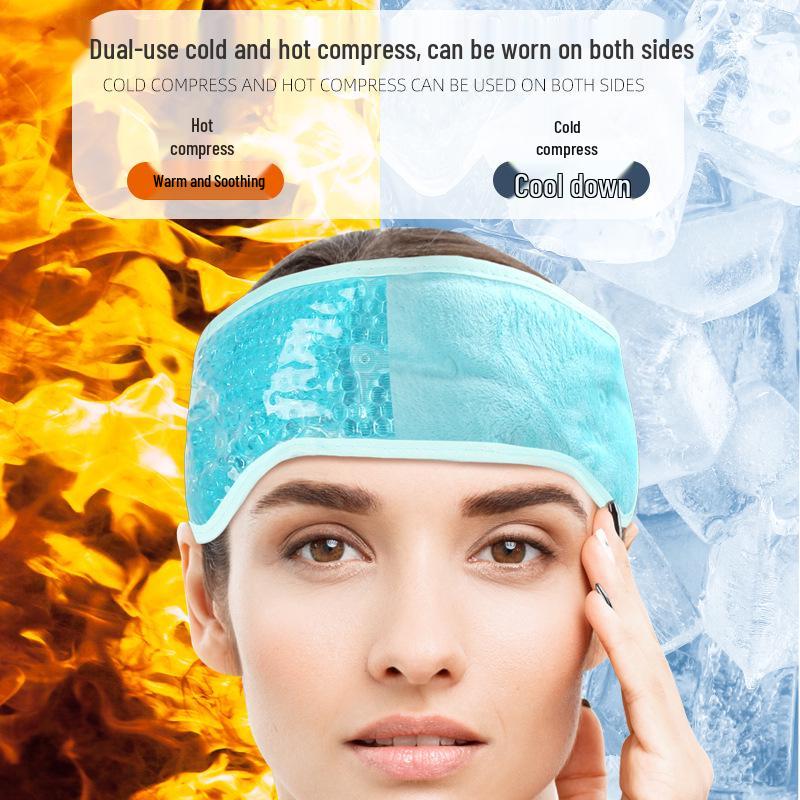 Gel Beads Cooling/Heating Forehead Band - Reusable Ice Pack for Pain Relief