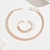 Personalized Willow Leaf Diamond Bracelet Necklace Set Glitter Full Diamond Banquet Party Jewelry