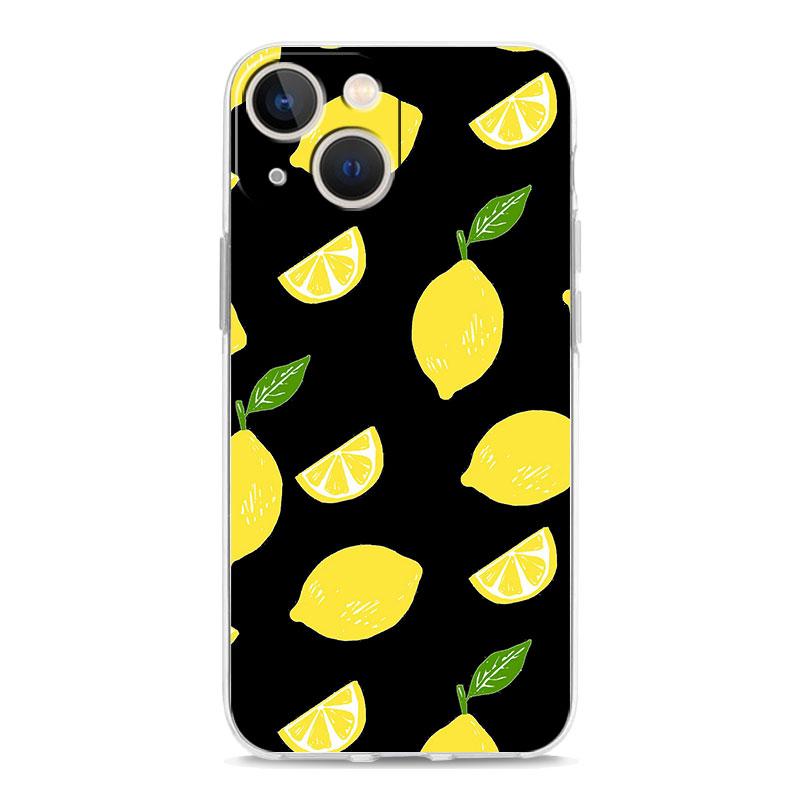 Mediterranean Lemon Luxury Transparent Soft Phone Case For iPhone 14 13 12 11 Pro Max XS X XR SE 7 8 Plus Shockproof Clear Cover