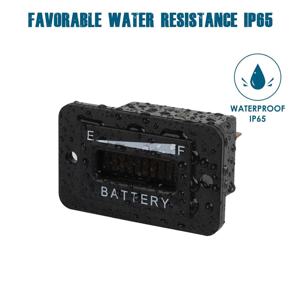 Runleader 36V LED Battery Power Indicator,Battery Charge & Discharge Display,Applicable to Lead Acid Battery Powered Golf Cart Forklift Lawn Mower