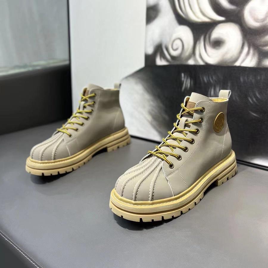 Кожаные ботильоны для мужской дизайнерской обуви Лето Осень Удобные высокие повседневные — фото 10