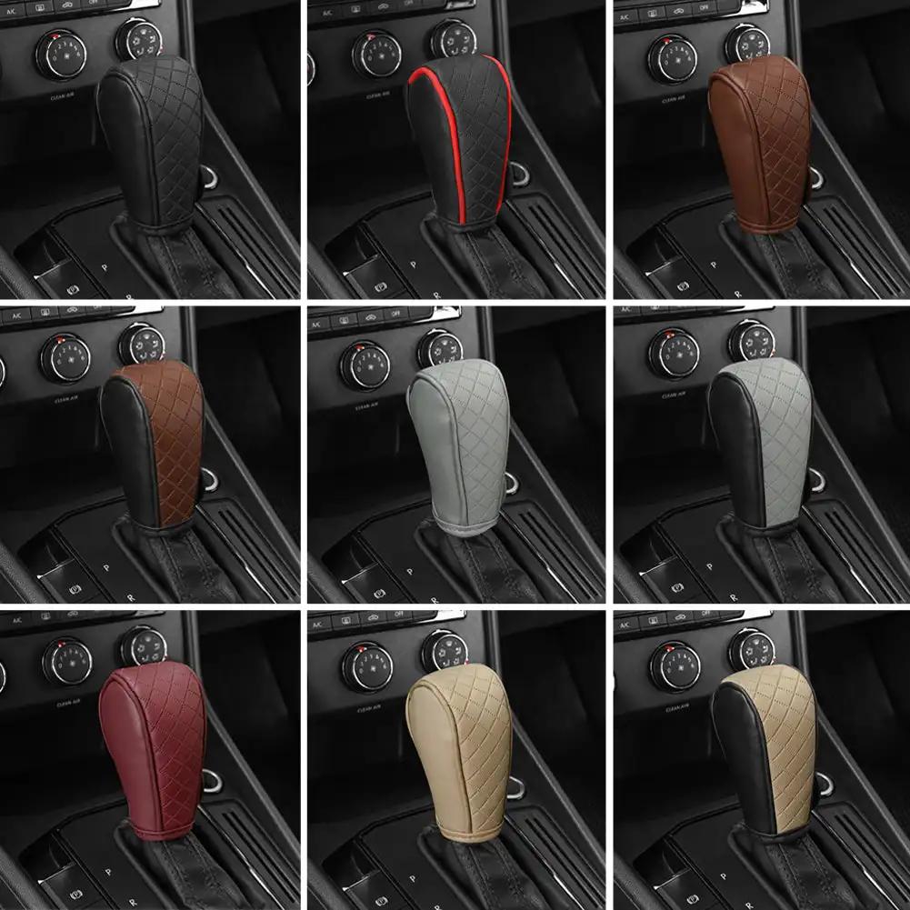 Auto-Schaltgriffabdeckung, PU-Leder, rutschfest, verschleißfest, Schaltknauf-Dekor, Schutzhülle, universelles Auto-Innenzubehör