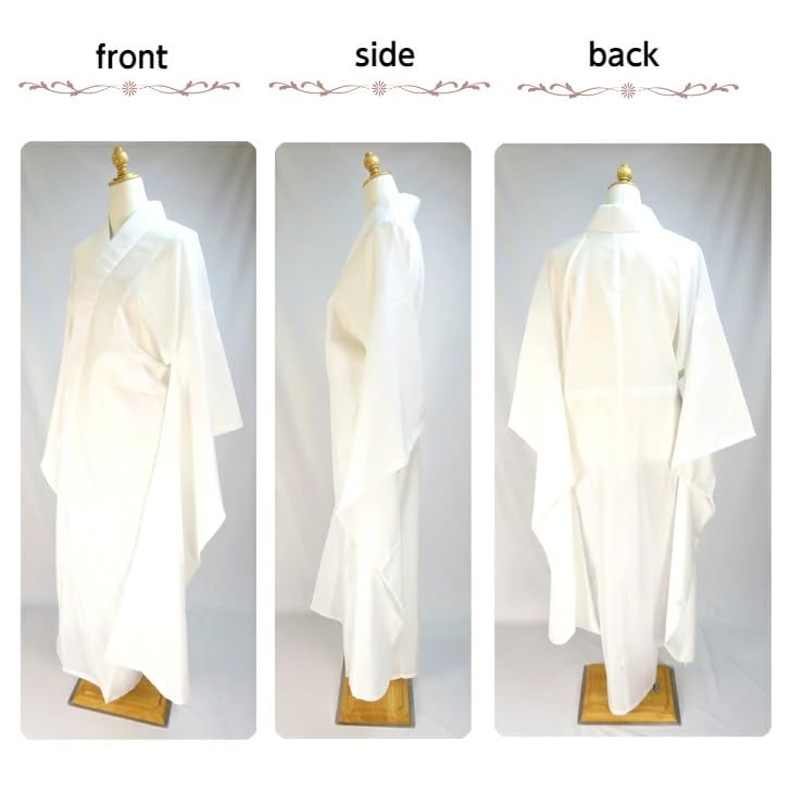 [wyenishiya] White Long Under-Kimono Kimono with Half-Collar, Washable, Ready-to-Wear, Furisode Nagajuban, Furisode Accessories, One Size Fits All