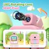 Kids Camera Instant Print,48MP Instant Print Camera for Kids, Pink Digital Camera Toys for Kids with Print Paper & 32GB Card, Birthday Gifts for