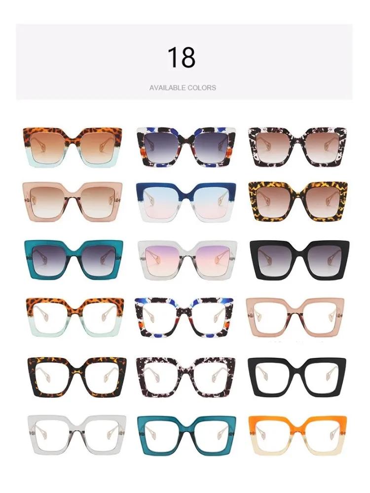 Vintage Oversized Sunglasses Women Luxury Brand Square Sun Glasses Female Retro Floral Fashion Designer Gradient