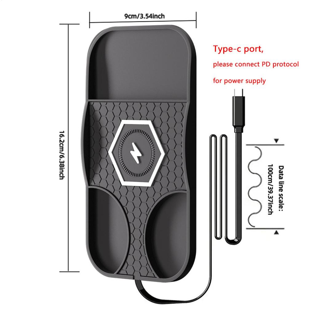 Wireless Car Charger Cordless Charging Pad Anti-Slip Phone Charger Non Slip Base Portable for Pickups Trucks Scooters Sedans