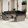 VidaXL Garden Lounge Set with Cushions 13 Pcs, Patio Sofas, Patio Furniture Set, Outdoor Furniture, Grey 3224835