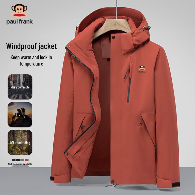 

Paul Frank Men s 2025 Autumn Hooded Outdoor Windbreaker Jacket 4XL