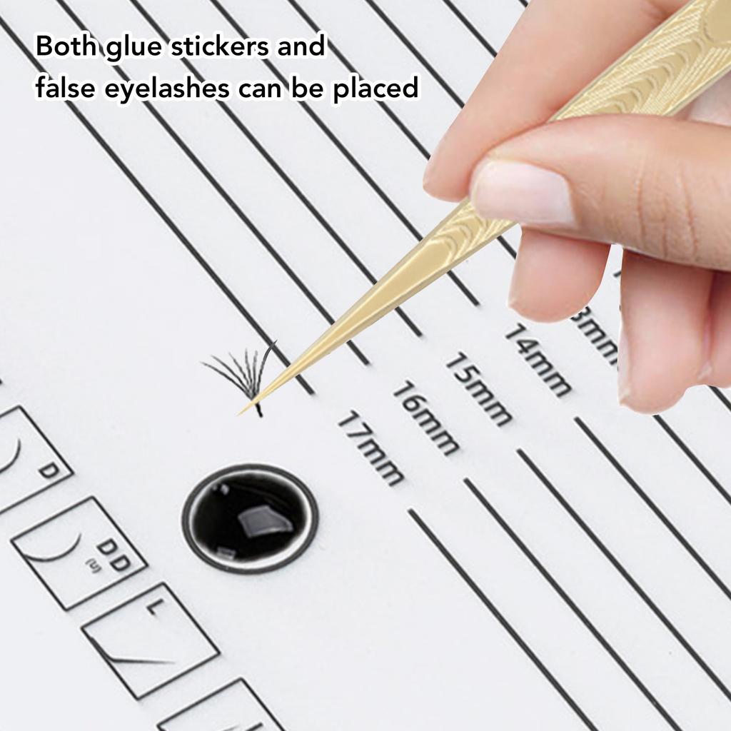 Eyelash Extension Plate White Double Row 20x20cm Wear Resistant Eyelash Pallet with Scale for Eyelash Shops