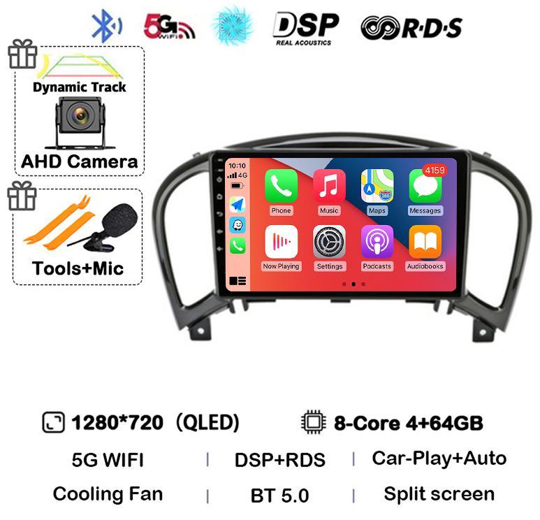 Android 14 Carplay Auto For Nissan Juke YF15 2010 2011 2012 2013 2014 Car Radio Multimedia Video Player GPS Stereo 360 Camera 4G