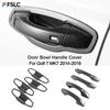 Upgrade For VW Golf 7 MK7 2014‑ Carbon Fiber Look Chrome Door Handle Cover Protector Bowl Trim Decal Sticker Tuning Parts