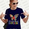 Its Okay To Be Different Autism Butterfly Shirt for Women Butterfly T-shirt Autism Acceptance Tshirt Short Sleeve Graphic Tops