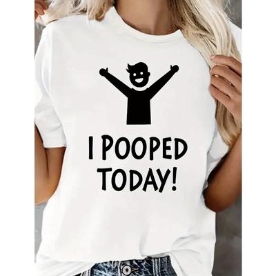 Funny Character Quote Graphic Tee Oversized Short Sleeve Humorous Casual Top