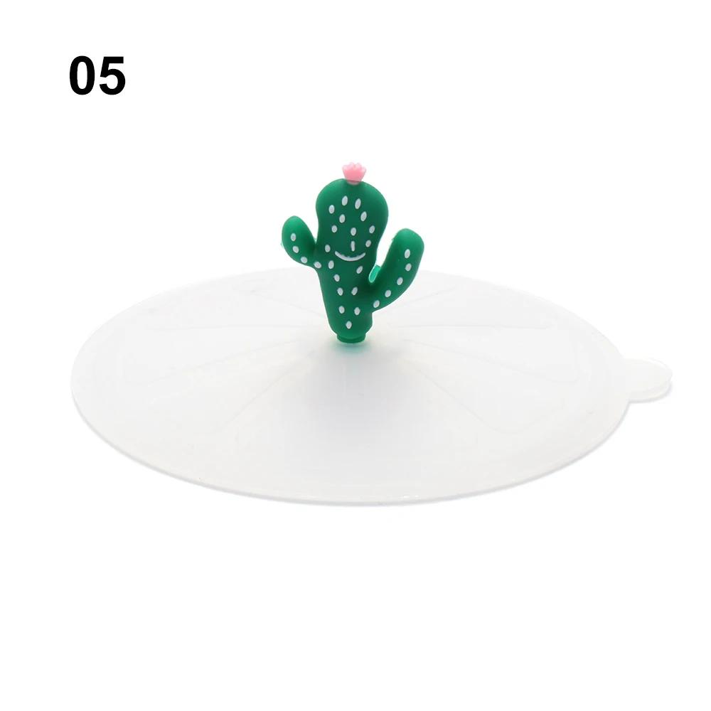 New Transparent Cartoon Cute Silicone Cup Cover Heat-resistant Leak Proof Sealed Lids Cap Dustproof Cup Cover
