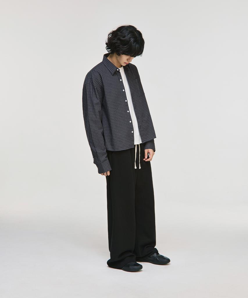 SIGNATURE Daily Crop Pocket Check Shirt [Charcoal]