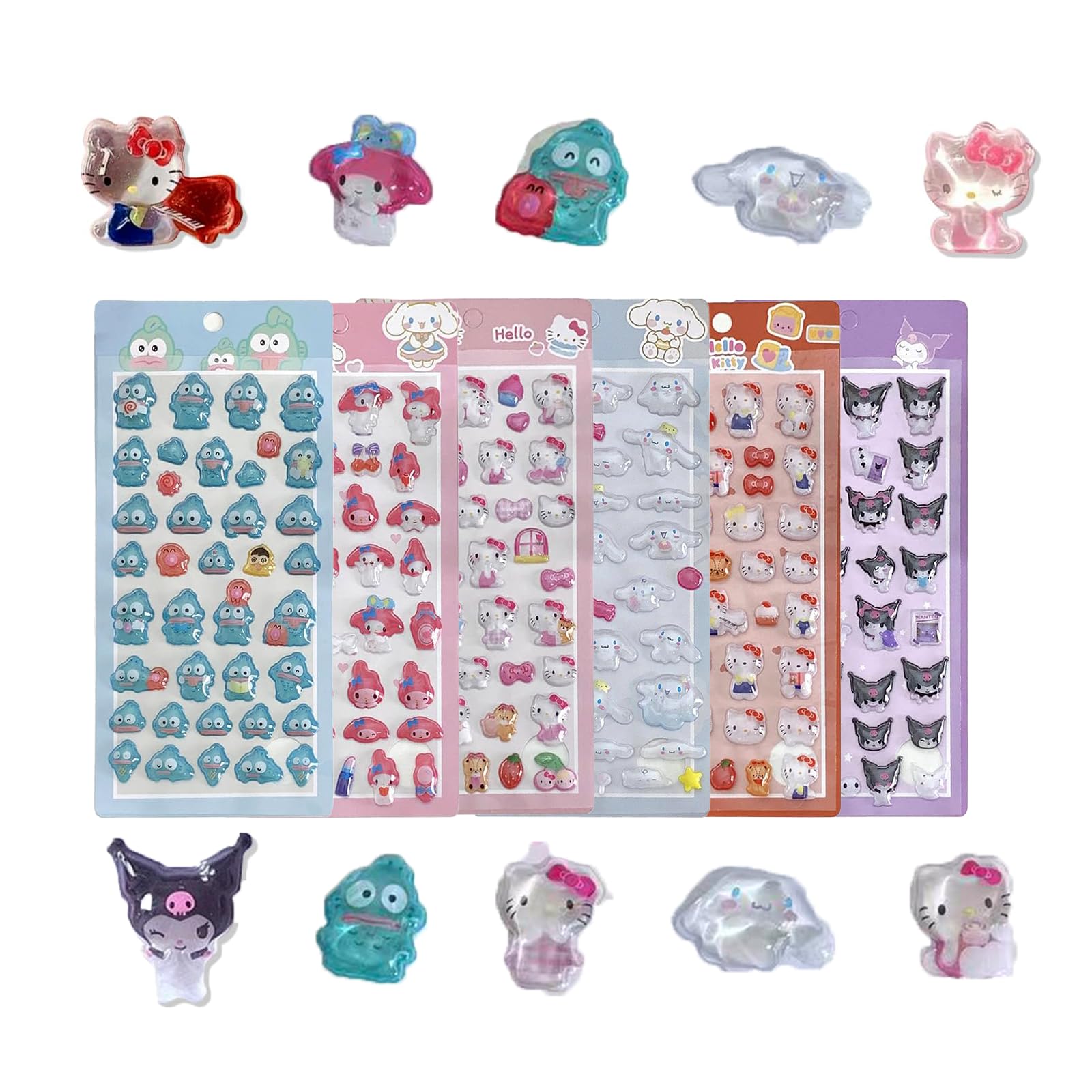 

Haorange 3D Decoration Hollow Candy Stickers for DIY Planners and 3D PVC Multicolor Anime 6 Sheets Stickers, Smartphones, Stickers, Material,