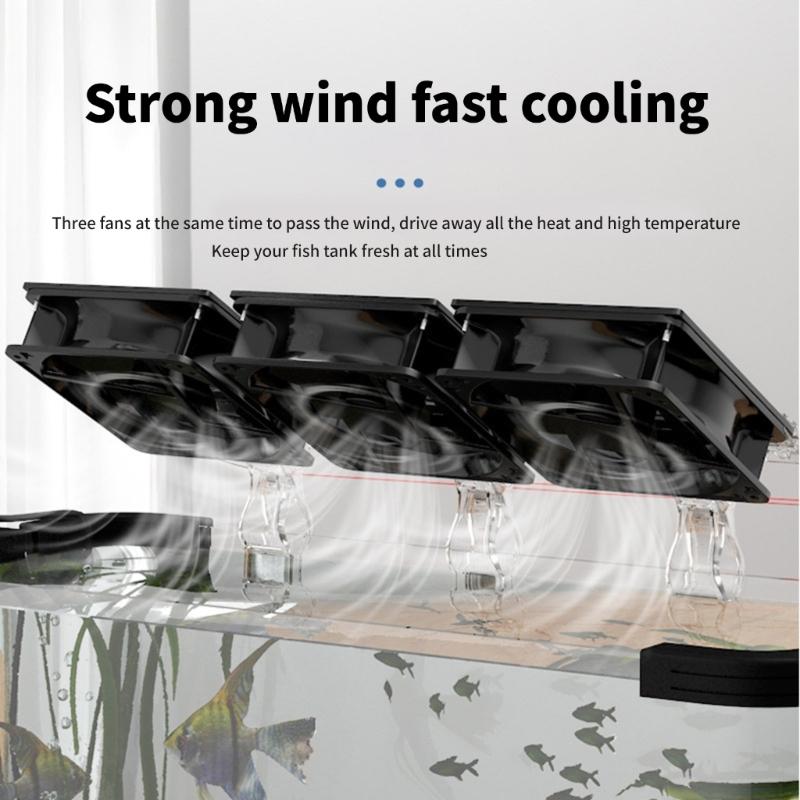 FishTank Clip on Cooling Fan Water Plant Cooling Temperature Control Aquarium Chiller Cooling Fan Adjustable