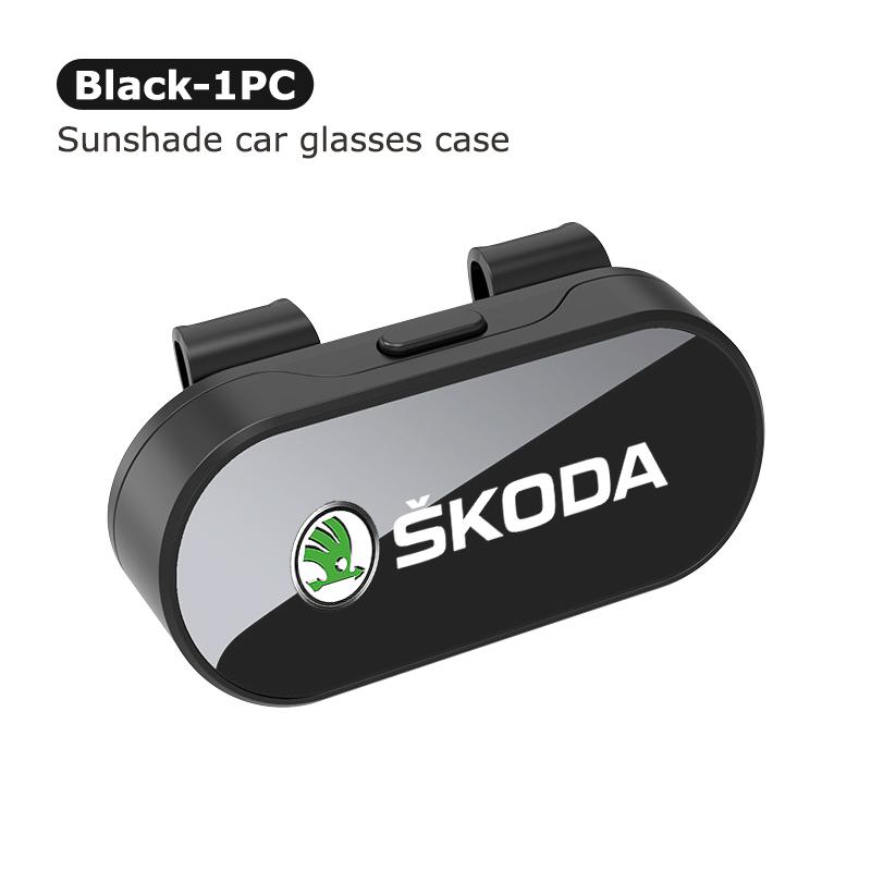 CKDQ9 Car Interior Accessories Glasses Holder Clip Box Car Visor Sunglasses Glasses Case For Skoda Rapid Octavia Derivative Enyaq-iV