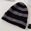 Women Slouchy Winter Hat Stripe Stitching Beanie Hat Soft Knit Hats Female Streetwear Cap