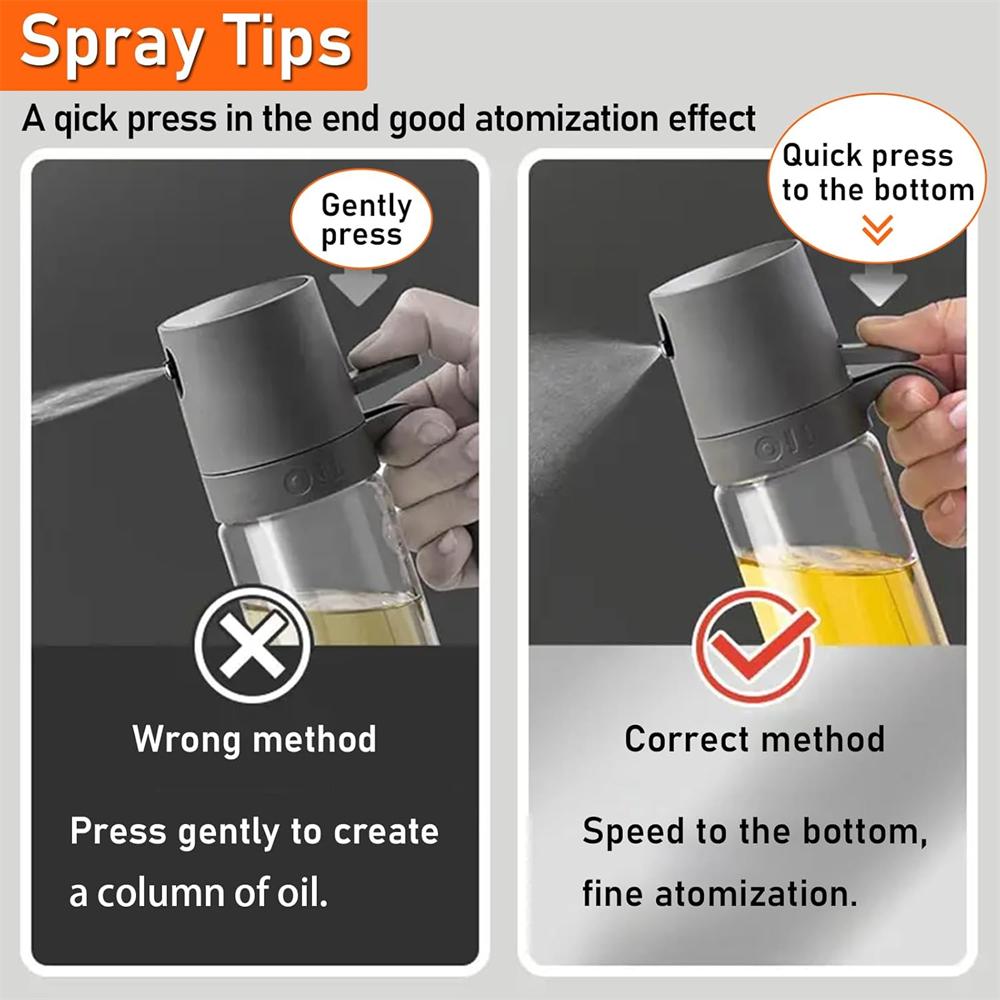 Oil Sprayer for Cooking, 250 Ml Oil Spray Bottle and Oil Brush Kitchen, Oil Sprayer, Spray Bottle Oil Kitchen for Hot Air Fryer