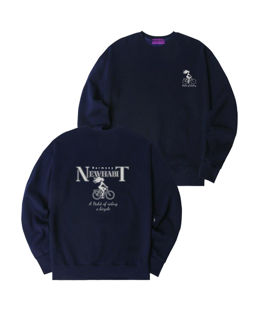 NUHABIT N/H Habit Of Riding Oversized Fleece-Lined Sweatshirt_Navy (Som4-4Nh1198)