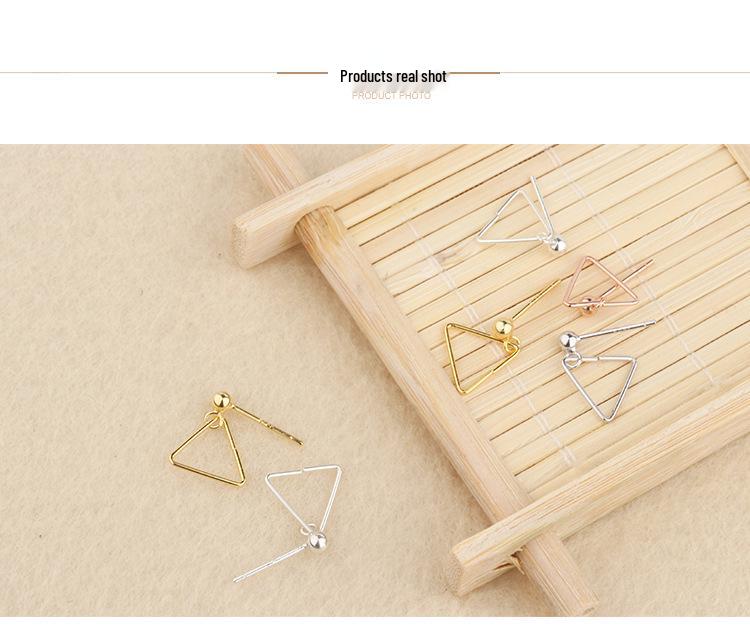 Tingxiang S925 Sterling Silver Geometric Triangle Beaded Earrings