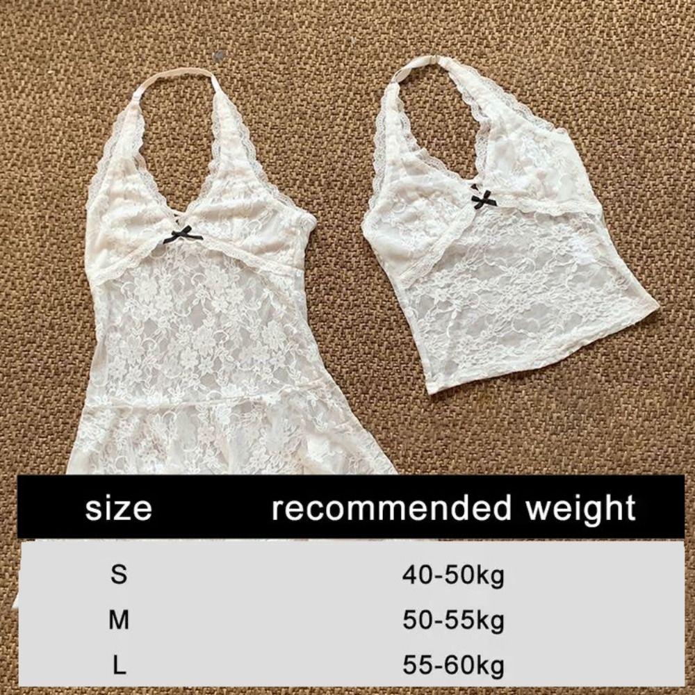 Polyester Lace-up Short Skirts V-neck Beachwear New Hollow Out Camisole  Women