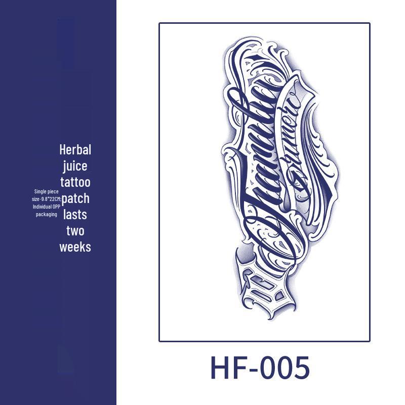 Waterproof Long-lasting European-American Herbal Arm Tattoo Sticker for Men