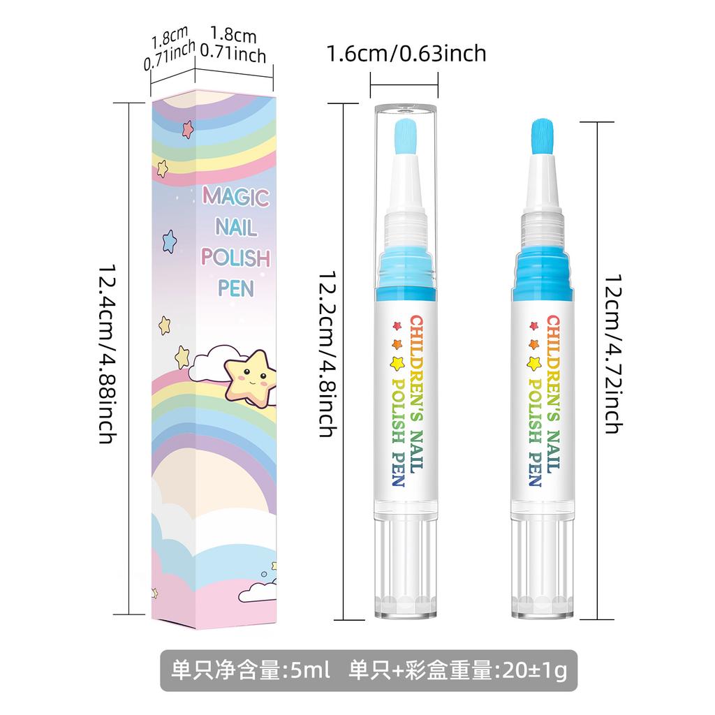Water-Based Nail Polish for Kids Toddler Nail Art Toy Set Non-Toxic Washable Peelable Cartoon Gift