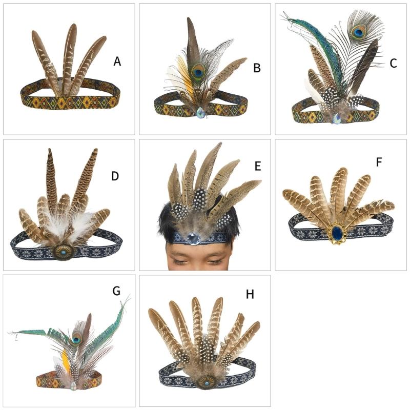 Ethnic Feather Headpiece Handmade Props For Women Men Dancers And Party Enthusiasts Lightweight And Comfortable Headwear