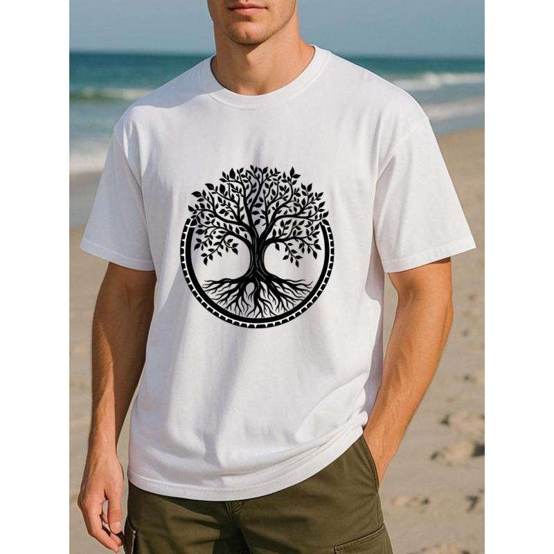 

European sizes Men S Print Short-Sleeved Shirt | Abstract Art Tree-Like Veins, Medium Elasticity, Fashionable Style, Casual Wear, All-Season 4XL білий