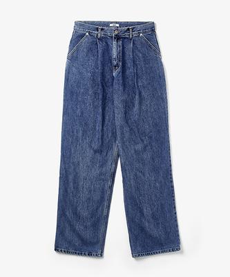 RANGT Deep Single-Pleat Wide Denim Pants