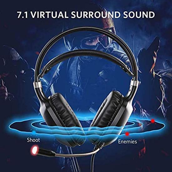 ABKONCORE Virtual Gaming Headset CH55 Black 274 x 220 x 101mm 7.1ch
